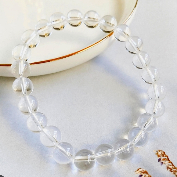 Clear Quartz Chakra - Crown Chakra Amplifies Energy ✨️ Bracelet 8mm - Picture 1 of 4